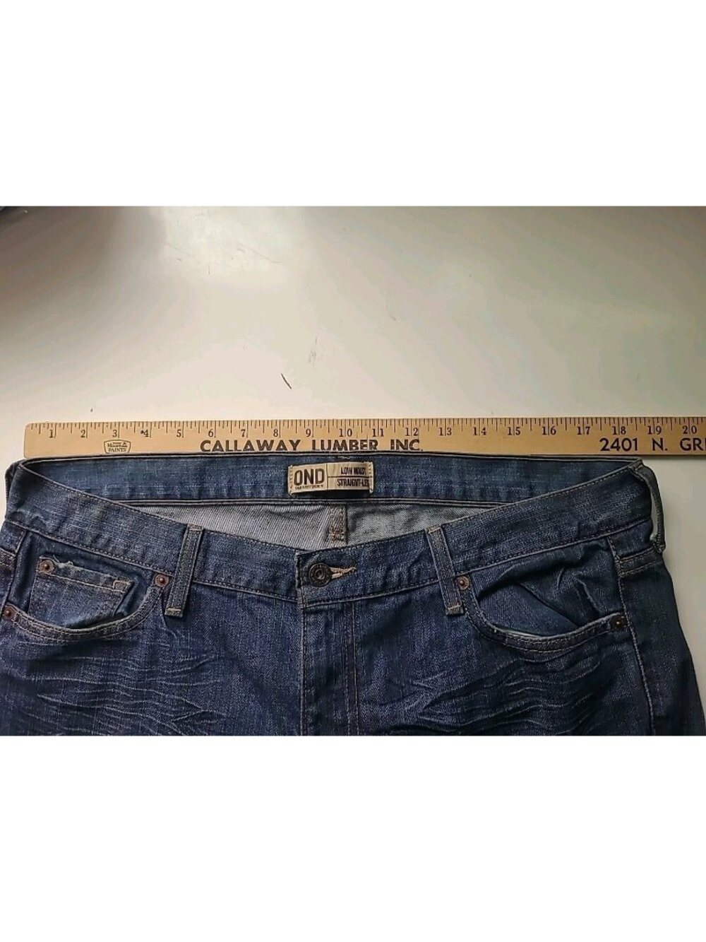 Old Navy Womens OG Loose Jeans 14 Long Blue Dark Wash Low Rise Retro Y2k - Picture 4 of 16